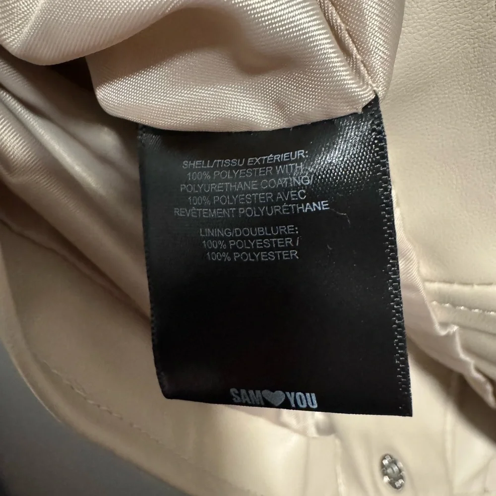 NWT-Sam Edelman Tan Faux Leather Moto Jacket. Size L